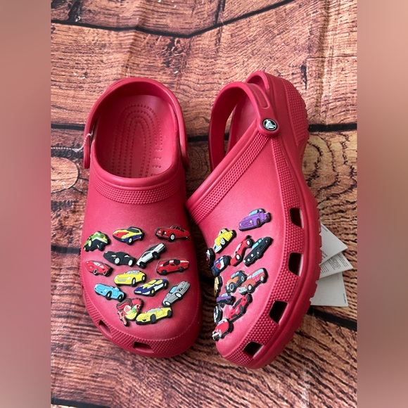 CROCS Red Car Design Slippers - Picture 1 of 7